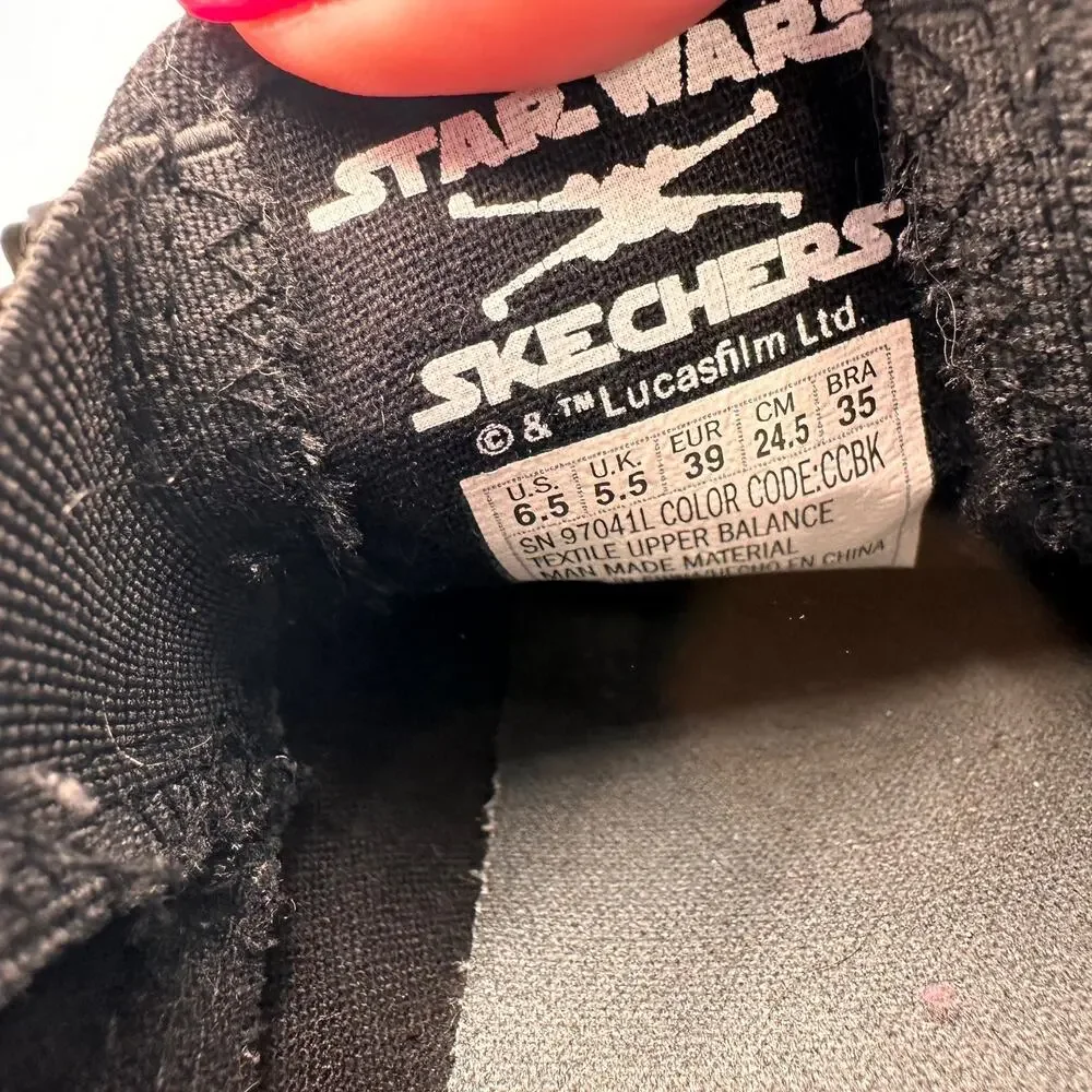 Skechers Star Wars Logo The Menace Jedi Knight Slip On Canvas Shoes Size 6.5